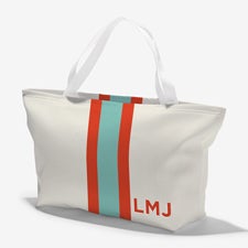 Stripehaus Initials Personalized Tote Bag - 53530