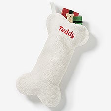 Dog Bone Embroidered Sherpa Christmas Stocking  - 53541