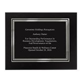 Engraved Black & Silver Recognition Plaque - Large 8x10" - 53602
