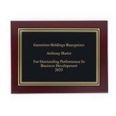 Engraved Mahogany & Gold Recognition Plaque - Medium 5x7&quot; - 53604