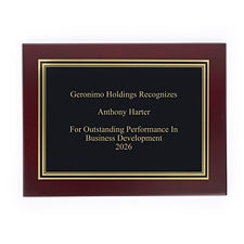 Engraved Mahogany & Gold Recognition Plaque - Medium 5x7" - 53604