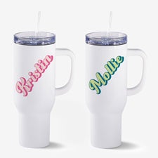  Retro Font Personalized White Tumbler - 53632