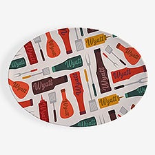 BBQ Personalized Oval Polymer Platter - 53663