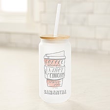 Gilmore Girls Coffee Please Personalized Frosted Iced Coffee Tumbler  - 53773