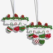 Cozy Mittens Family Personalized Ornament L - 53784