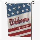 Red, White & Welcome Personalized Garden Flag - 54049