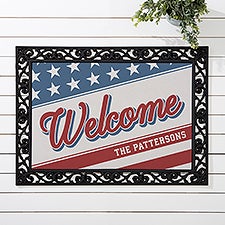 Red, White & Welcome Personalized Doormats - 54050