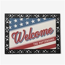 Red, White & Welcome Personalized Doormats - 54050