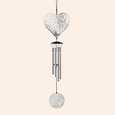 Love For Mom Personalized Flourish Heart Wind Chime  - 54134