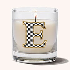 Checkered Initial Personalized 8oz Glass Candle  - 54229