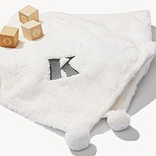 Initial Embroidered Plush Bear Blanket  - 54375