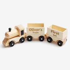 Engraved Adventure Personalized Kids Wooden Train Set - 54420