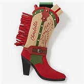 Cowgirl Boot Personalized Christmas Stocking  - 54504