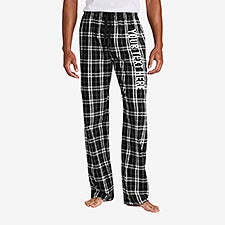 Write Your Own Personalized Men's Flannel Pants Black and White - 54505