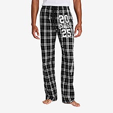 Senior Year Personalized Black & White Flannel Pants - 54506