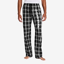 Sports Icon Personalized Black and White Flannel Pants  - 54508