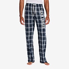 Write Your Own Personalized Men's Flannel Pants Navy and White - 54509