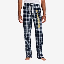 Sports Icon Personalized Men's Flannel Pants Navy and White - 54512