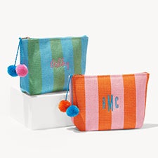 Tropical Tides Embroidered Paper Straw Travel Pouches - 54515