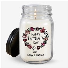 Personalized Floral Wreath Mason Jar Candle by Jessie James Decker - 54577