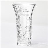Vera Wang Engraved Cherished Bouquet Crystal Leaf Vase    - 54587