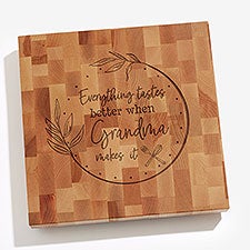 Engraved Everything Tastes Better Butcher Block Cutting Board   - 54599