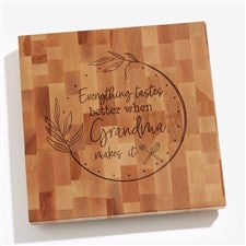 Engraved Everything Tastes Better Butcher Block Cutting Board   - 54599
