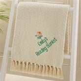 Kittenish Embroidered Floral Throw Blanket     - 54612
