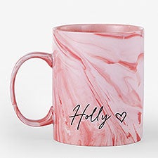 Scripty Heart Name Personalized Marble Ceramic Mug - 54645
