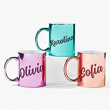 Glam Name Personalized Metallic Coffee Mugs - 54673