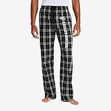 Sports Number Personalized Black & White Flannel Pants - 54754