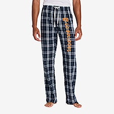 Sports Number Personalized Navy and White Flannel Pants  - 54755