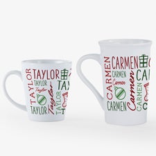 Holiday Repeating Name Personalized Latte Mug - 54841