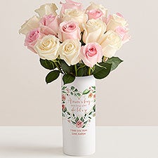 A Mom's Hug Personalized Vase with Lovely Mom Roses - 54842