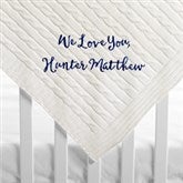 Embroidered Cable Knit Baby Blanket in Cream- 30x40&quot; - 54899