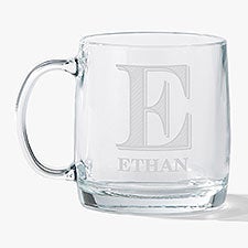 Initial Brew Engraved 12.5oz Glass Wide Mug - 54938