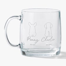 Pet Outlines Engraved 12.5oz Glass Wide Mug - 54942