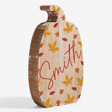 Autumn Leaves Personalized Wooden Pumpkin  - 54946