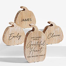 Grateful Harvest Personalized Wooden Pumpkin - 54948