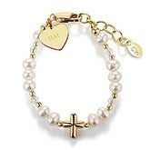 Engraved Children's First Communion 14K Gold/Sterling Bracelet - 55034
