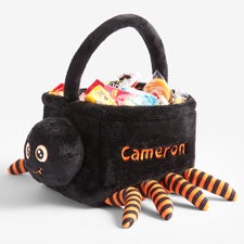 Spider's Treasure Embroidered Plush Halloween Treat Bag  - 55069