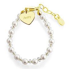 Engraved Children's 14K Gold Over Sterling Rosary Bracelet - 55100