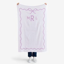 Petite Monogram Knit Blanket  - 55143D