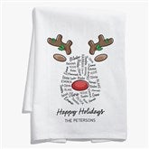 Reindeer Repeating Name Personalized Christmas Tea Towel - 55147