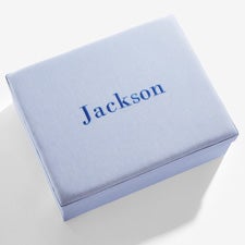Personalized Large Micro Striped Cotton Keepsake Box - 55224D