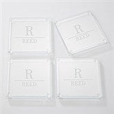 The Signature Personalized Glass Coaster Set and Holder - 55274