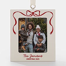 Christmas Bow Personalized Picture Frame Ornament  - 55275
