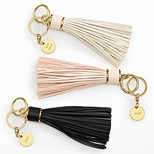 Engraved Leather Tassel Keychain & Bag Tag - 55279