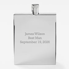 Engraved Thin Rectangle Flask - 55281