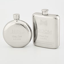  Engraved Bride & Groom Flask Set - 55282
